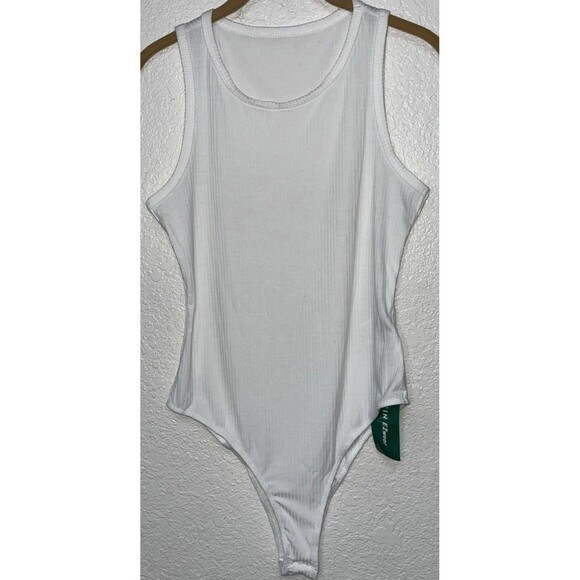 Shein Ezwear Tank Top Bodysuit Women Sz Med. Ivory - Picture 1 of 6